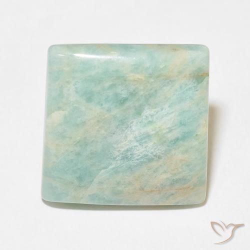 18.64ct 天然 浅苔绿色 天河石, 正方形, 不透明