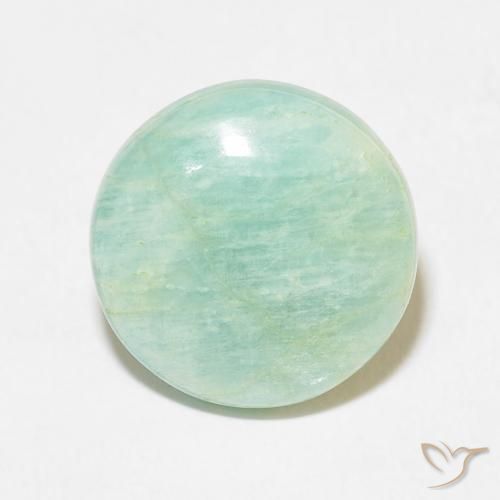 6.94ct 天然 浅苔绿色 天河石, 圆形的, 不透明