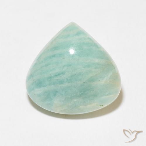 11.81ct 天然 浅海绿 天河石, 梨形, 不透明