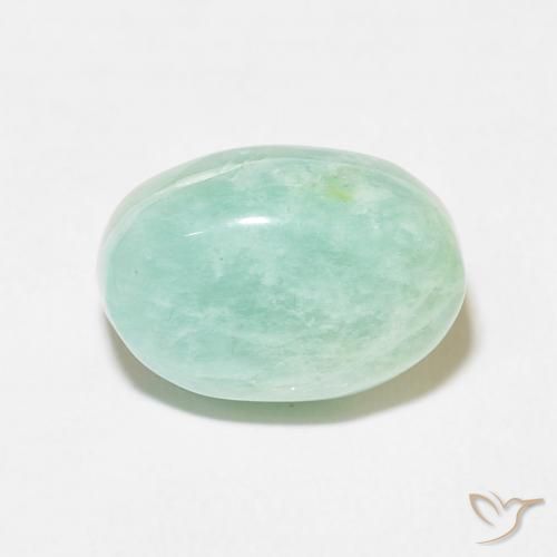 9.01ct 天然 浅蓝绿色 天河石, 椭圆形, 不透明