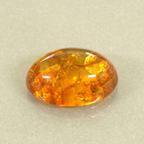 2.29克拉天然橙色琥珀，透明，13.9×10毫米，透明/半透明