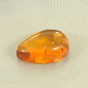 2.56克拉天然橙色琥珀，透明，15×10毫米，透明/半透明