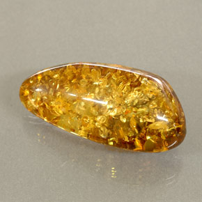 20.89克拉天然橙色琥珀，透明，37.5×17.3毫米，透明/半透明