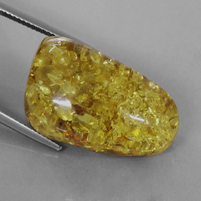 17.75克拉天然橙色琥珀，透明，26.8×16.5毫米，透明/半透明