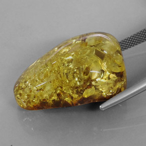 17.75克拉天然橙色琥珀，透明，26.8×16.5毫米，透明/半透明