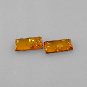 天然橙色琥珀，透明，11.9×6毫米，透明/半透明