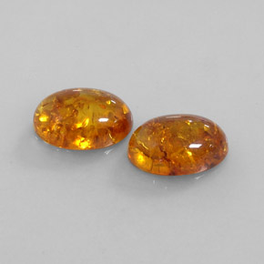 天然橙色琥珀，透明，13.9×9.9毫米，透明/半透明