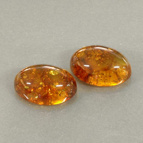 天然橙色琥珀，透明，13.9×9.9毫米，透明/半透明
