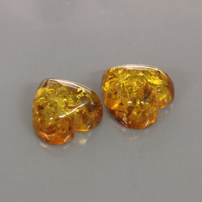 天然橙色琥珀，透明，15.6×15.5毫米，透明/半透明