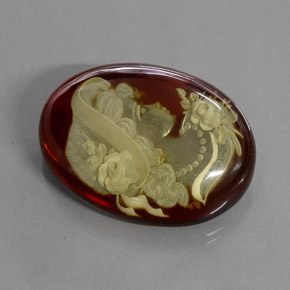 18.89克拉天然棕色琥珀，透明，31.8×23.2毫米，透明/半透明