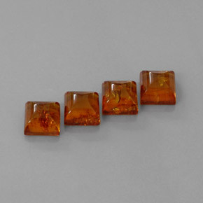 天然橙色琥珀，透明，8.1×8毫米，透明/半透明