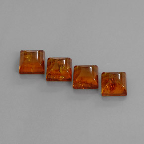 天然橙色琥珀，透明，8.1×8毫米，透明/半透明