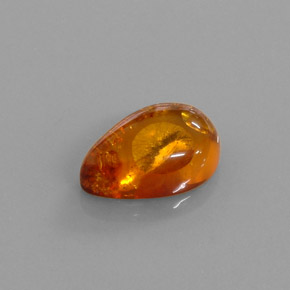 2.61克拉天然橙色琥珀，透明，14.9×10毫米，透明/半透明