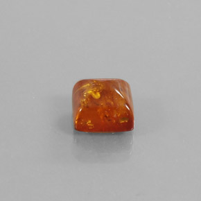 1.32克拉天然橙色琥珀，透明，8×8毫米，透明/半透明