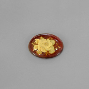 4.09克拉天然橙色琥珀，透明，19.2×14.5毫米，透明/半透明