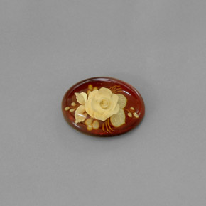 5.43克拉天然橙色琥珀，透明，19.8×14.8毫米，透明/半透明