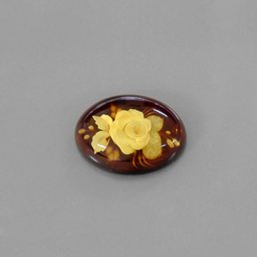 5.78克拉天然橙色琥珀，透明，19.9×14.9毫米，透明/半透明