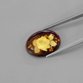 5.78克拉天然橙色琥珀，透明，19.9×14.9毫米，透明/半透明