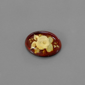 5.58克拉天然橙色琥珀，透明，19.9×14.8毫米，透明/半透明