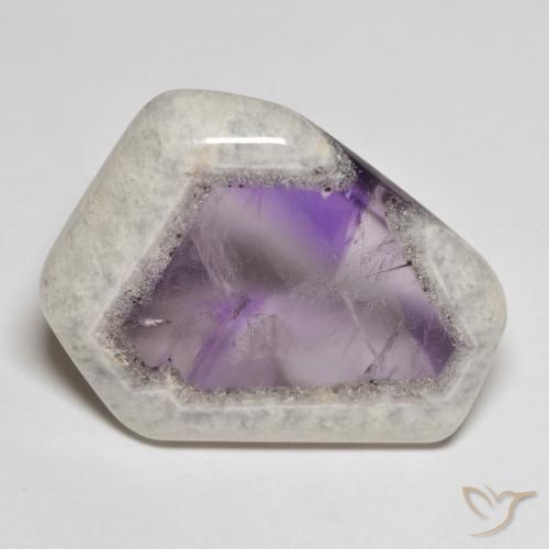 28.89克拉天然紫水晶晶洞切片，异形，透明