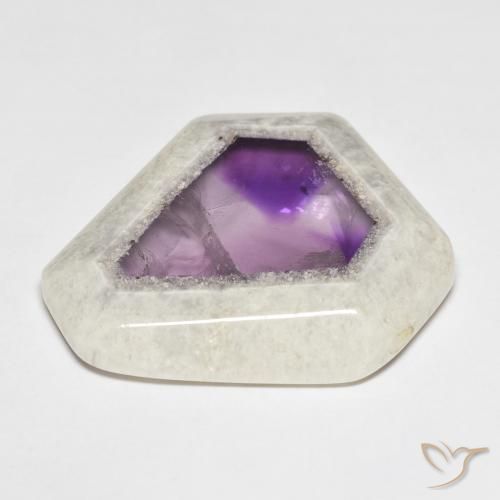 45.43克拉天然多色紫水晶晶洞切片，异形，30.7×28.4毫米，透明