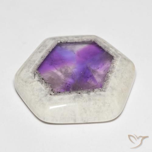 39.11克拉天然紫水晶晶洞切片，花式切割，透明
