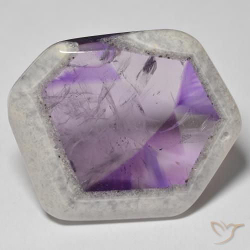 61.66ct 天然 彩色 紫晶晶洞片, 花式切割, 透明