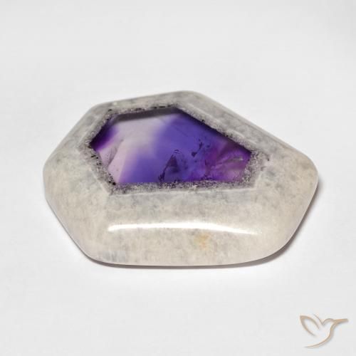 29.19克拉天然多色紫水晶晶洞切片，异形，26.3×23.9毫米，透明
