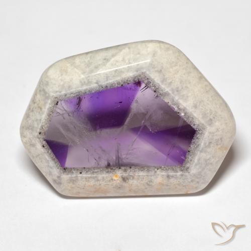 57.02ct 天然 彩色 紫晶晶洞片, 花式切割, 透明