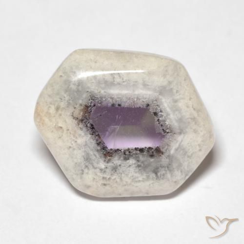 8.08克拉天然多色紫水晶晶洞切片，异形，16.6×13.5毫米，透明