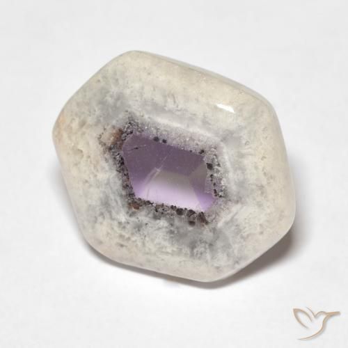 8.08克拉天然多色紫水晶晶洞切片，异形，16.6×13.5毫米，透明