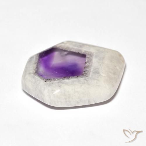 28.71克拉天然紫水晶晶洞切片，花式切割，透明