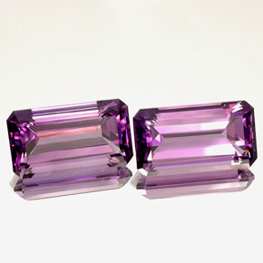 天然紫罗兰色紫水晶，祖母绿式切割，18.1×10.1毫米，IF