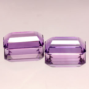 天然紫罗兰色紫水晶，祖母绿式切割，18.1×10.1毫米，IF