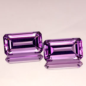天然紫罗兰色紫水晶，祖母绿式切割，17.9×10.1毫米，IF