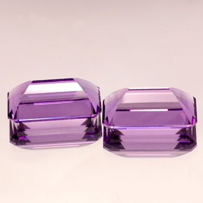 天然紫罗兰色紫水晶，祖母绿式切割，17.9×10.1毫米，IF
