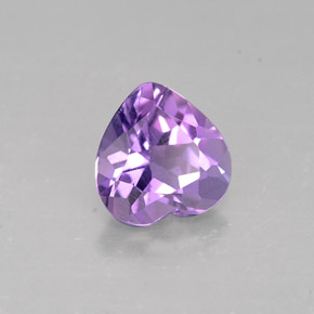 0.72克拉天然紫罗兰色紫水晶，心形，6.1×6.1毫米，VS