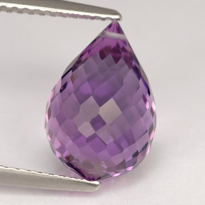 5.25克拉天然紫罗兰色紫水晶，水滴珠形切工，12.8×8.6毫米，VVS
