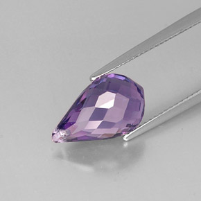 4.16克拉天然紫罗兰色紫水晶，水滴珠形切工，14.1×8.3毫米，VVS