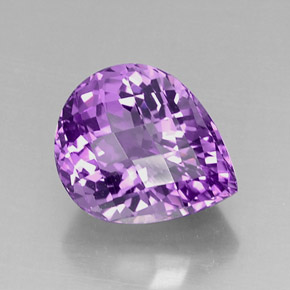 8.26克拉天然紫罗兰色紫水晶，梨形，14.2×11.9毫米，VVS