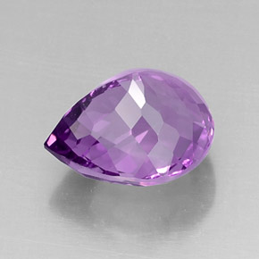 8.26克拉天然紫罗兰色紫水晶，梨形，14.2×11.9毫米，VVS