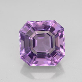 4.24克拉天然紫罗兰色紫水晶，祖母绿式切割，9.9×9.8毫米，VVS