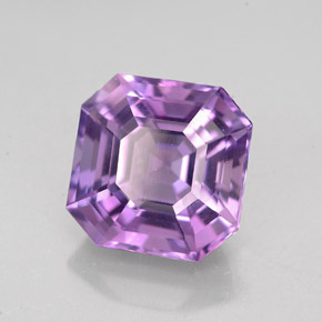 4.24克拉天然紫罗兰色紫水晶，祖母绿式切割，9.9×9.8毫米，VVS