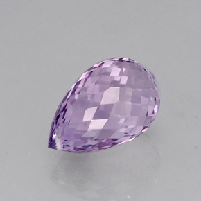 12.67克拉天然紫罗兰色紫水晶，水滴珠形切工，17.6×11.3毫米，VVS