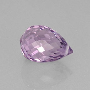 6.16克拉天然紫罗兰色紫水晶，水滴珠形切工，13.4×9.1毫米，VVS