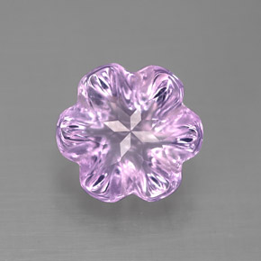 3.04克拉天然紫罗兰色紫水晶，花形切工，9.5×9.1毫米，透明