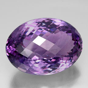 76.02克拉天然紫罗兰色紫水晶，椭圆形切割，31.4×22.8毫米，IF