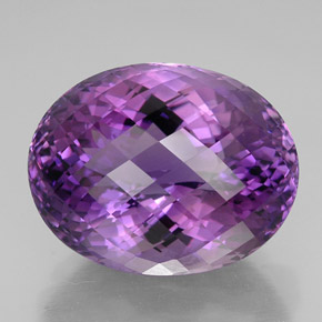 49.96克拉天然紫罗兰色紫水晶，椭圆形切割，25.9×20.3毫米，IF