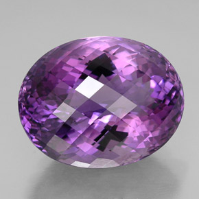 49.96克拉天然紫罗兰色紫水晶，椭圆形切割，25.9×20.3毫米，IF
