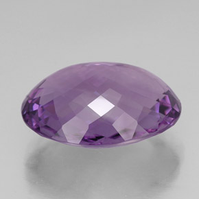 33.87克拉天然紫罗兰色紫水晶，椭圆形切割，25.2×19.6毫米，IF